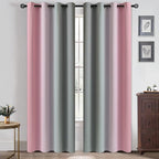 Yakamok Ombre Pink and Grey Curtains - Image 2