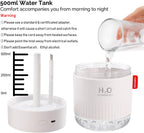 Portable Mini Humidifier, 500ml Small Humidifier for Bedroom Travel, White