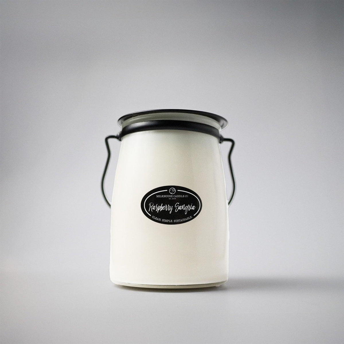 Milkhouse Raspberry Sangria Soy Candle, 22 oz Butter Jar, 120+ Hr Burn
