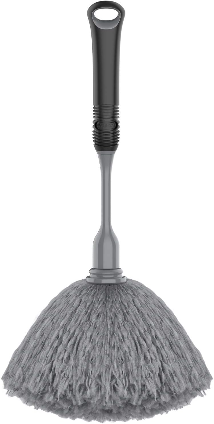 MR.SIGA Microfiber Delicate Duster with Non Slip Handle, Gray & Black
