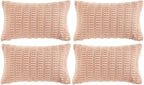 Fancy Homi 4 Packs Boho Pink Decorative Throw Pillow Covers 12x20 Inch by Fancy+Homi