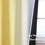 Estelar Textiler Yellow and Greyish White Blackout Curtains 45 Inch Length - Image 5