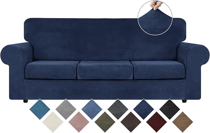 WEERRW 4 Pieces Velvet High Stretch Couch Covers by WEERRW