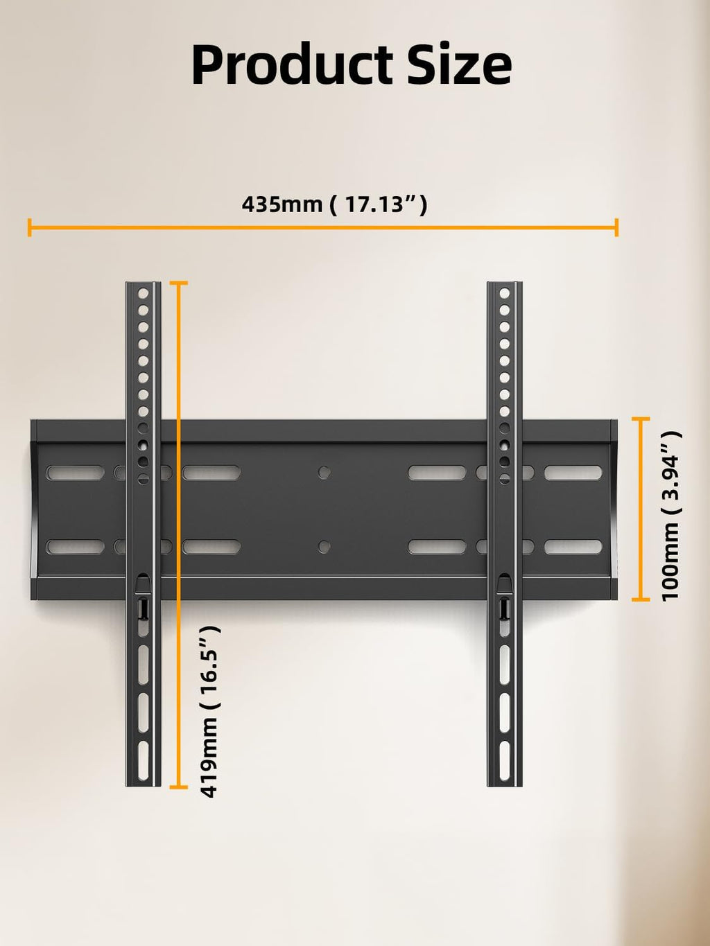 IWORKBOARD 43 50 55 inch Fixed Low Profile TV Wall Mount for 24-65 inch LED/LCD & Flat/Curved TVs, Universal Wall Mount Bracket with Safe Lock, Max VESA 400x400mm, up to 99Lbs & 16 '' Stud