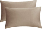 GIGIZAZA Velvet Taupe Decorative Throw Pillow Covers Couch Pillow Lumbar - Image 5