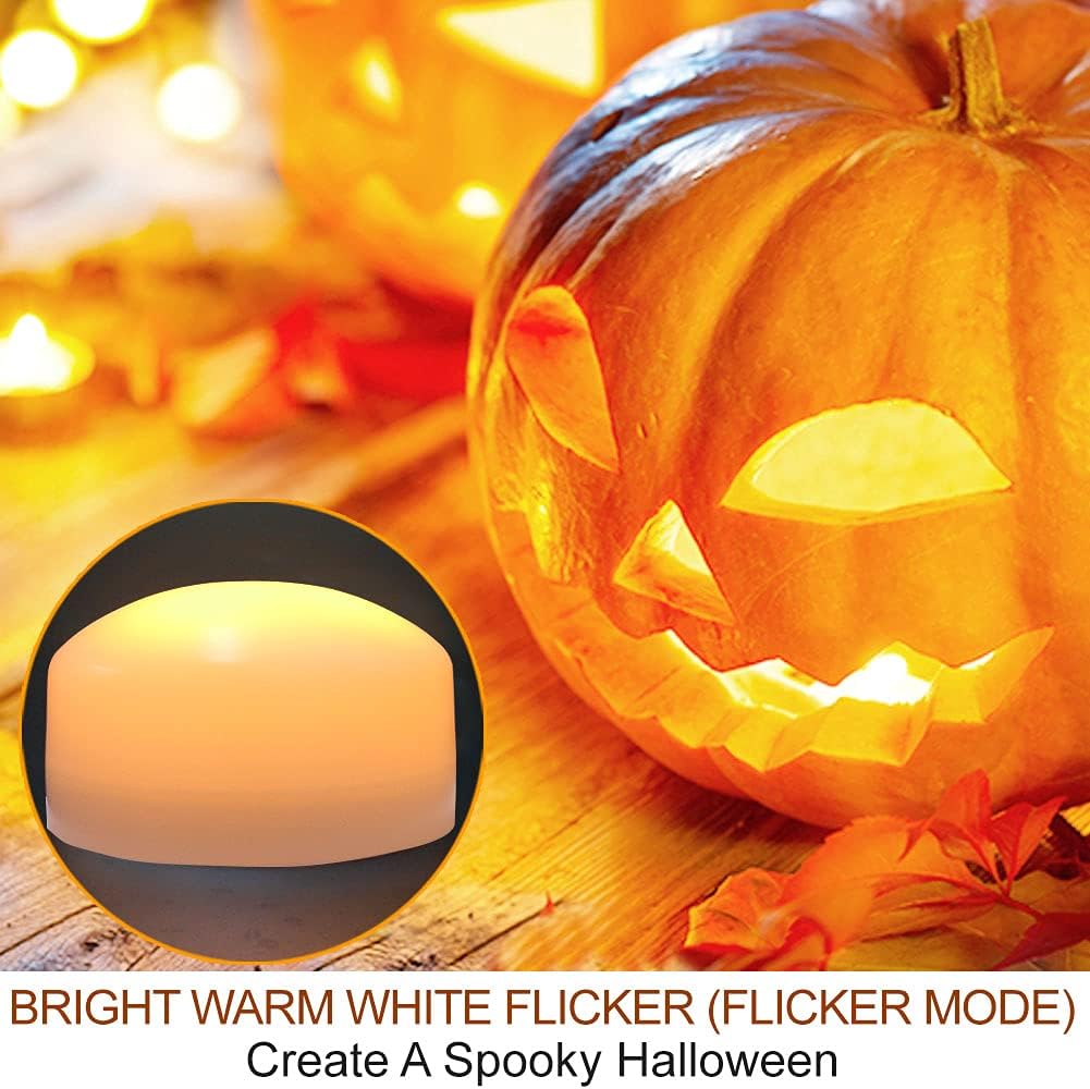 2-Pack Large Halloween Pumpkin Lights with Remote and Timer - White Pumpkin Lights Battery Operated Halloween Decor - Bright Jack-O-Lantern Decorations