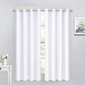 Yakamok Pure White Curtains 45 Inch Length, Grommet Top Small Window Drapes by Yakamok