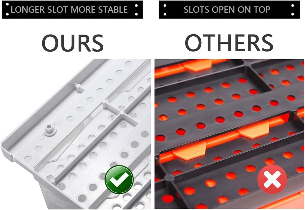Transparent Pink Garage Organizer Bins, 120PCS Wall Mounted Storage Small Parts Bins With White Pegboard to Store Nuts,Bolts, Screws, Nails