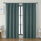 Simplebrand Ava Dark Green Blackout Curtains by Simplebrand