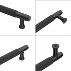 9BUILD 10 Pack Knurled Cabinet Pulls 3.75 Inch Matte Black Kitchen Cabinet Handles Black Cabinet Hardware Kitchen Handles for Cabinets Brass Drawer Pulls T Bar Drawer Handle