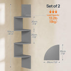 HOOBRO Corner Shelf Wall-Mounted, Set of 2 Floating Corner Shelves for Wall