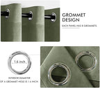 MIULEE Velvet Curtains Sage Green Elegant Grommet Curtains Thermal Insulated - Image 2