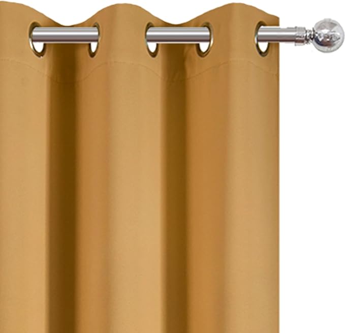 LEMOMO Mustard Yellow Blackout Curtains/38 x 54 Inch/Set of Two Panels Grommet - Image 6