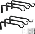 WORTH 6-Pack 7" Plant Hanger Bracket, Forged Iron Black Hanging Hooks