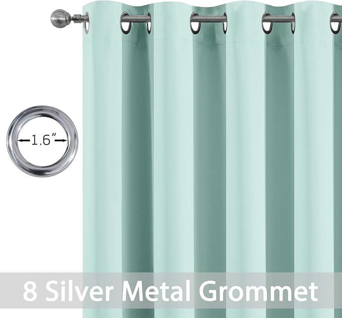 Yakamok Aqua Blackout Curtains, Thermal Insulated Light Blocking Blackout Drapes - Image 2