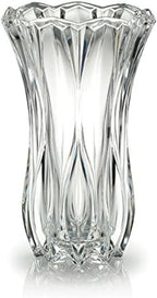 Celebrations by Mikasa Blossom Crystal Vase 12 Inch - Sculpted Flower Design for Fresh Bouquets, Home Decor, Centerpieces - Traditional and Contemporary Style