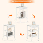 HOOBRO Side Table with Charging Station, Small End Table for Small Space
