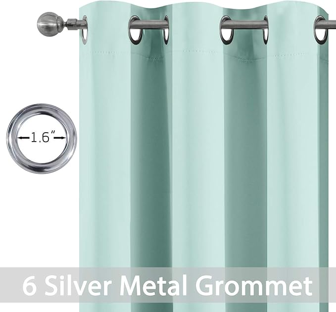 Yakamok Aqua Blackout Curtains for Bedroom, Grommet Thermal Insulated Room - Image 3