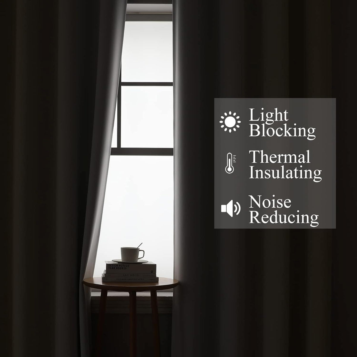 Beige and Greyish White Ombre Blackout Curtains Living Room 84 Inches Long