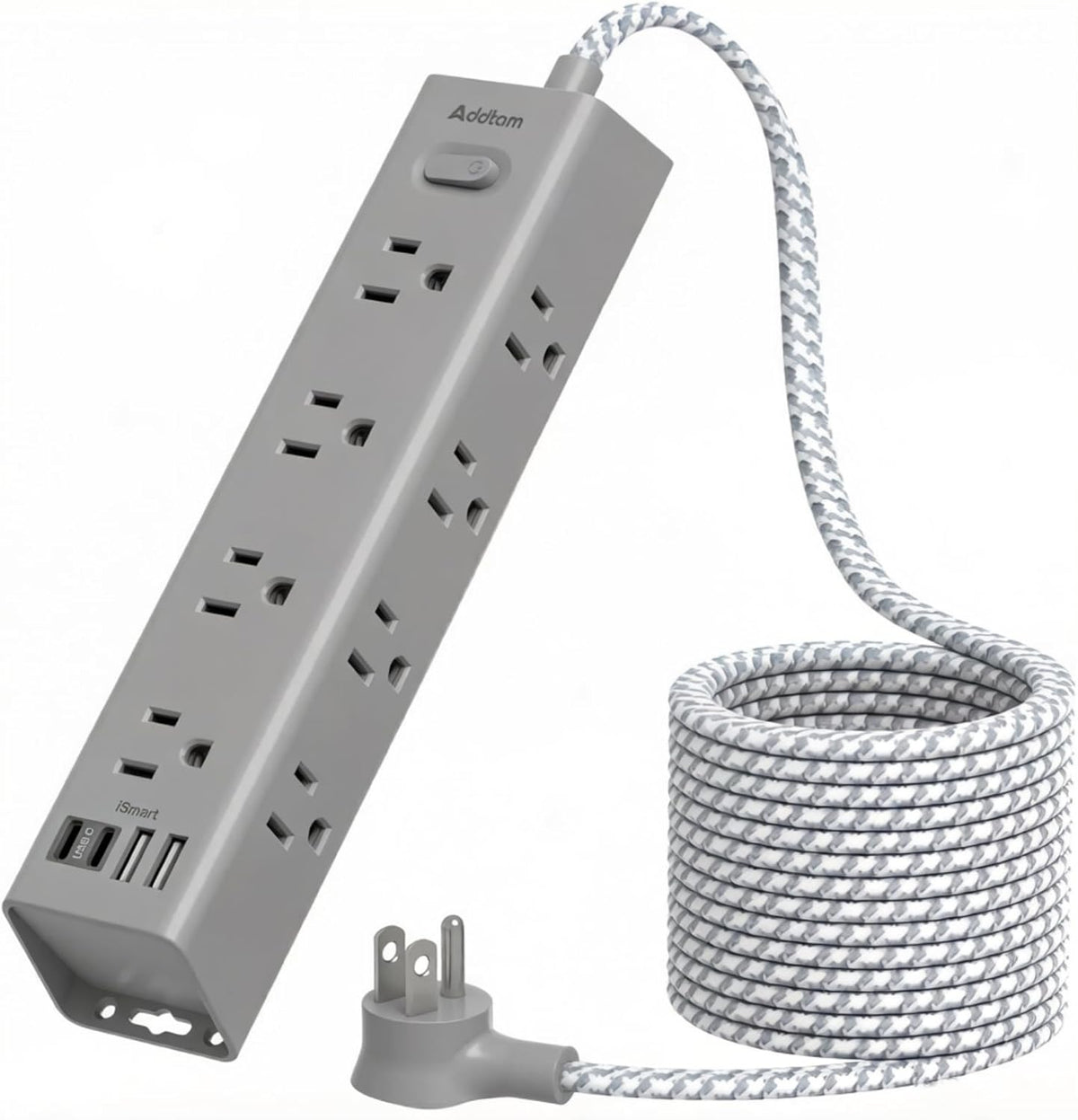 15FT Extension Cord, Power Strip Surge Protector with 12 AC Outlets & 4 USB