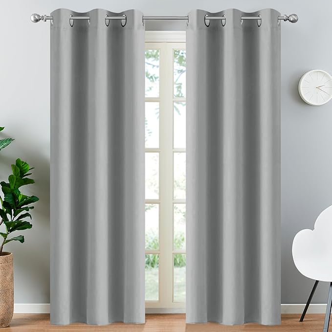 Yakamok Blackout Curtains for Bedroom, Grommet Thermal Insulated Room Darkening - Image 2