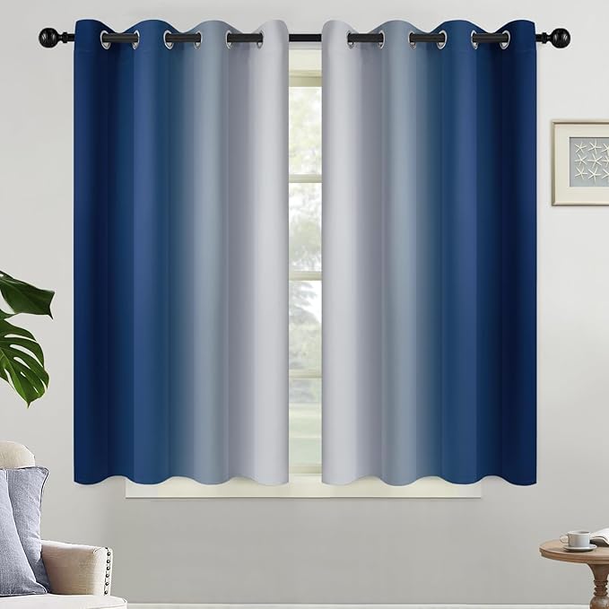Yakamok Room Darkening Ombre Curtains, Thermal Insulated Grommet Window Drapes by Yakamok