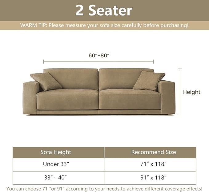 MYSKY HOME Loveseat Cover Deep Chocolate Couch Cover Sectional Couch Covers - Image 5