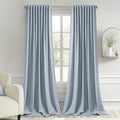 MIULEE Light Blue Back Tab Blackout Curtains 108 Inch Long 2 Panels Set by MIULEE