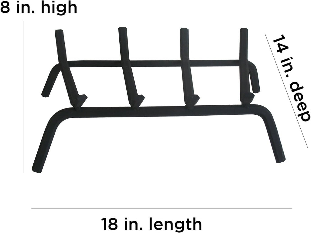 Panacea Products Corp 18" Black Wrought Iron Fireplace Grate 15450Tv