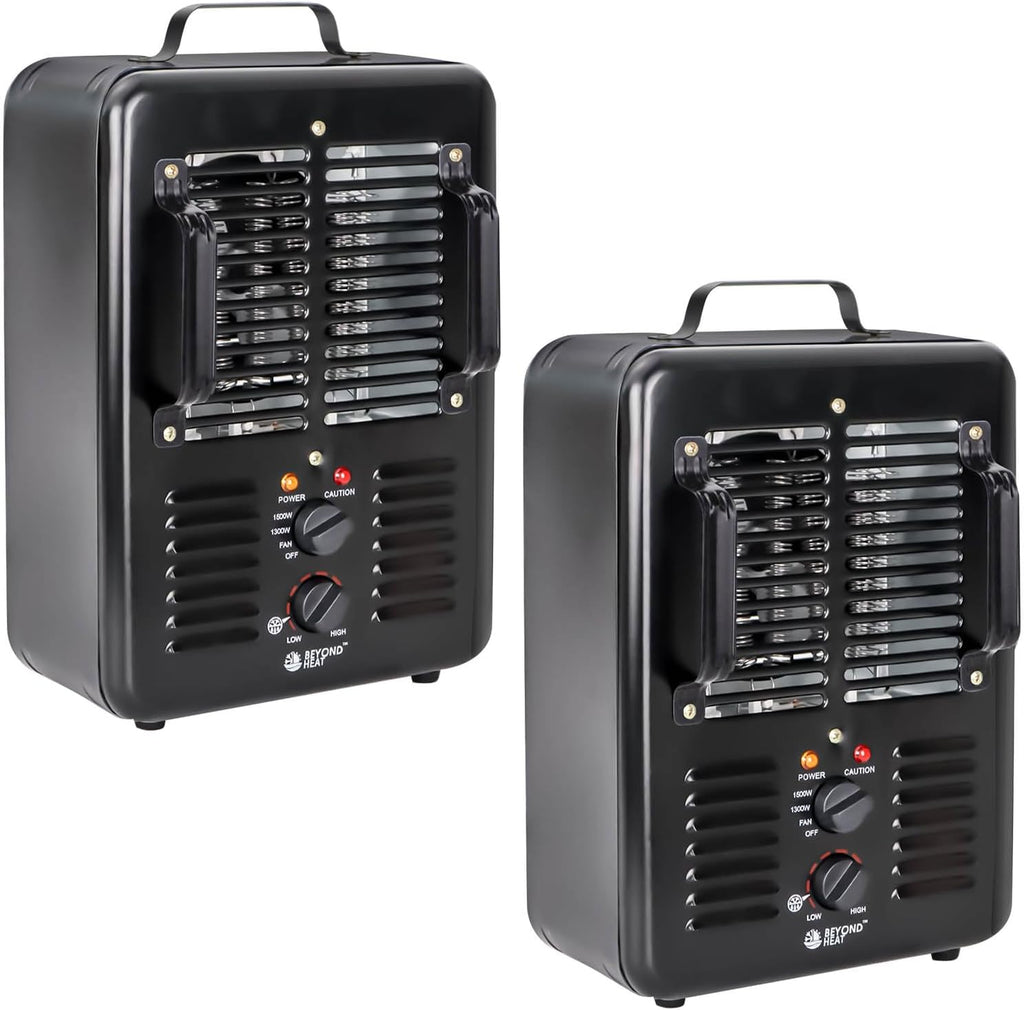 BEYOND HEAT 1500W Milkhouse Space Heater with Thermostat, Black-1 Packs