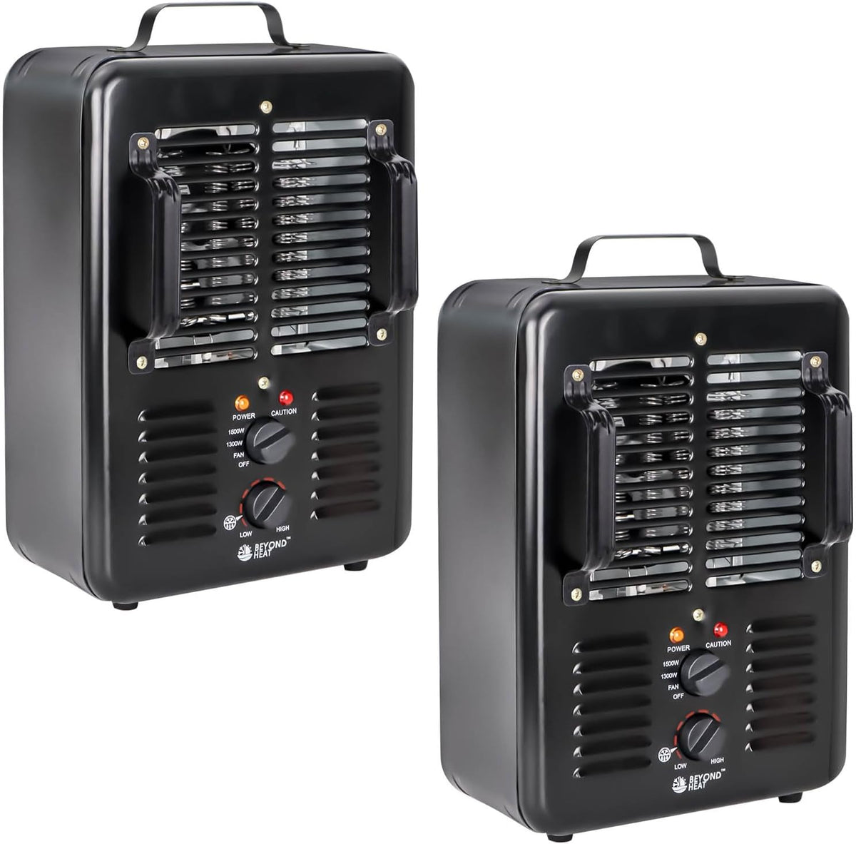 BEYOND HEAT 1500W Milkhouse Space Heater with Thermostat, Black-1 Packs