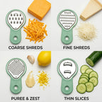 HAO'S COOK 8-Piece Nesting Kitchen Gadget Set, Space-Saving Stackable Utensil Set with Graters, Peeler, Pizza Cutter, Herb Stripper & Bottle Opener, Compact Cooking Tools for RV, Apartments & Camping