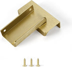 Finger Pull for Cabinets Kitchen Drawer knobs Low Profile Door Dresser Bathroom Long Cupboard Cabinet Pulls Handles Aluminum 6 Pack Brushed Nickel 7.87" Easy Installation