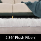 Latepis Sheepskin Rug 4X6 White Faux Fur Rug - Image 5