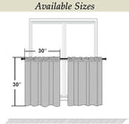 Simplebrand Ava Grey Short 30 Inches Blackout Curtain 2 Panels Set, Half Window - Image 2
