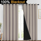 Yakamok 100% Blackout Curtains 96 Inches Long, 2 Thick Layers Heat and Full - Image 2