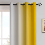 Yakamok Yellow Ombre Curtains 84 Inches Long, Light Blocking Gradient Color - Image 3