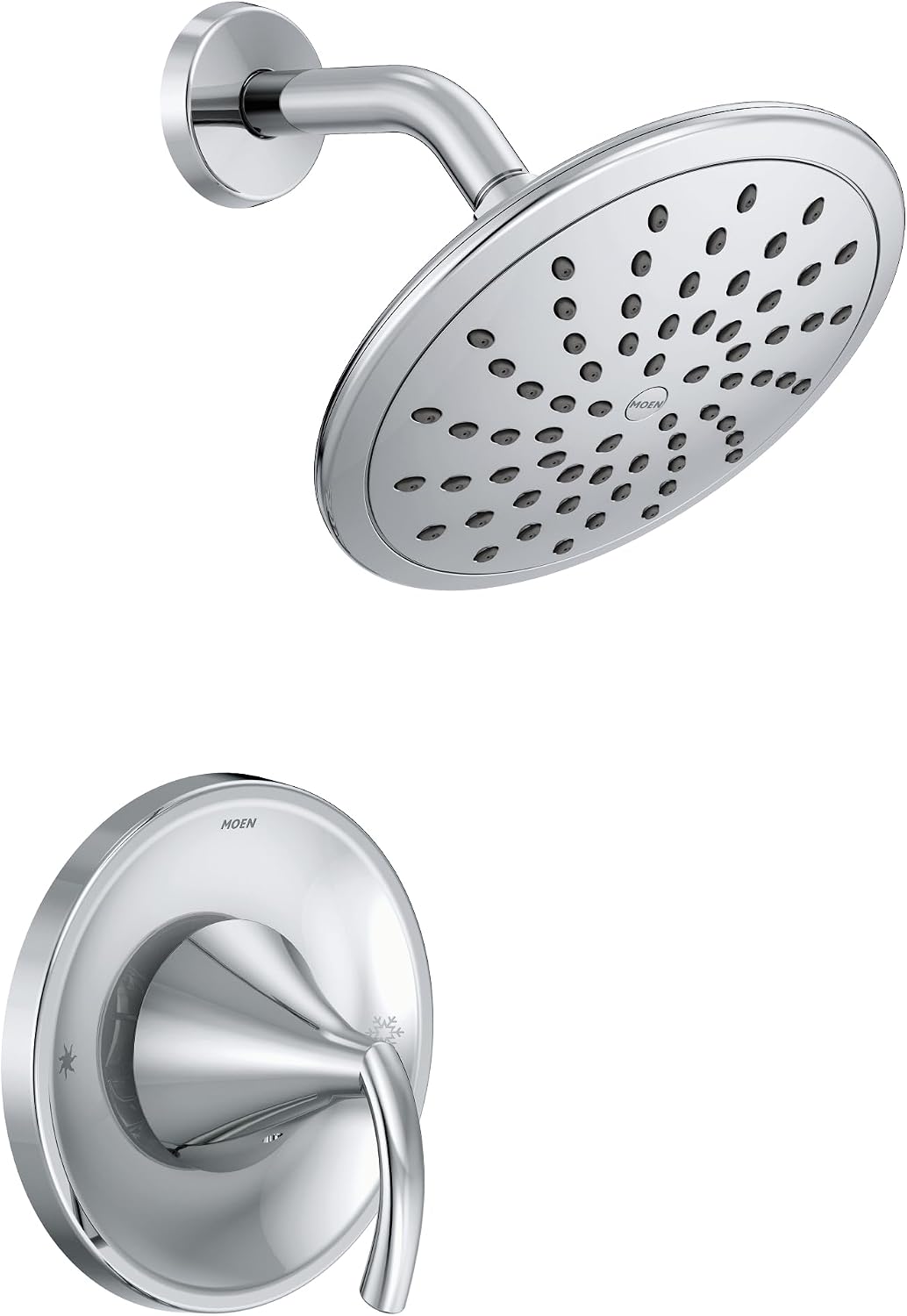 Moen T2842EPBL Glyde Shower Only System with Eco-Performance Rainshower Showerhead without Valve, Matte Black