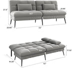 COMHOMA Futon Sofa Bed, 72″ Convertible Sleeper Sofa, Upholstered Loveseat