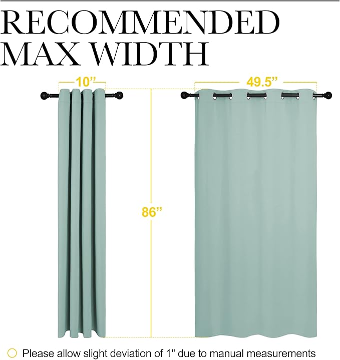 NICETOWN Aqua Blue Blackout Curtains 86" Long - Image 7