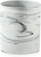 7.2 inch Large Utensil Holder for Kitchen Counter, Golden Marble Utensil Crock Spatula Holder for Countertop Cooking Tools Storage Caddy Farmhouse Kitchen Decor (Marble-Black)