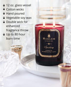HARLEM CANDLE CO. Speakeasy - Luxury Scented Soy Candle, 11 oz - 80-Hour Burn Time | Palo Santo, Cardamom, Incense, Bourbon, Tobacco and Patchouli | Scented Candles for Home