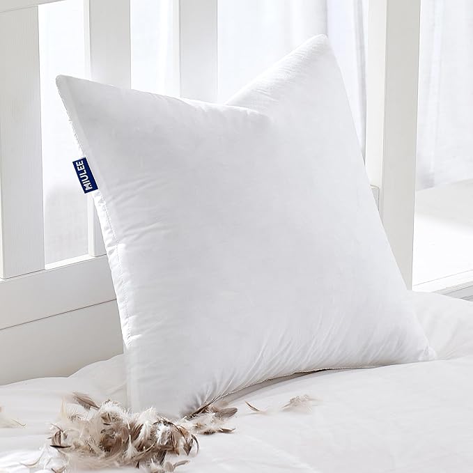 MIULEE Feather Pillow Insert 24x24, Decorative Down Throw Pillow Insert Fluffy by MIULEE