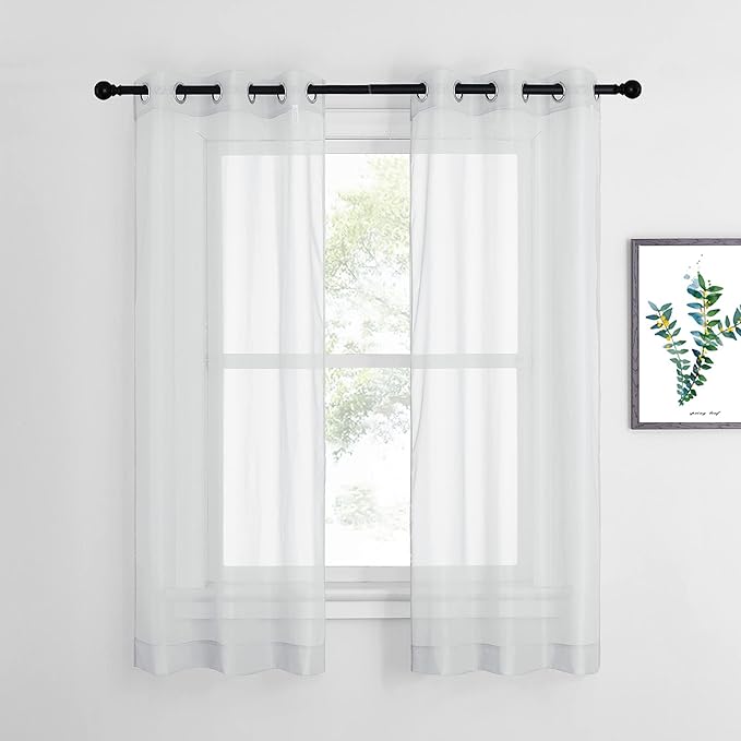NICETOWN Sheer Curtains and Drapes 63 inches Long by NICETOWN