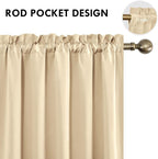 DWCN Beige Room Darkening Curtains - Image 4