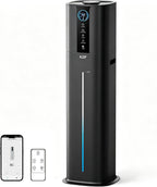 KZF 9L Smart Humidifiers for Bedroom Large Room, 2.3Gal Cool Mist Top Fill Diffuser App & Remote Control, 3 Mist Modes, Quiet Humidifier for Home Office Plant (Black, Remote Control)