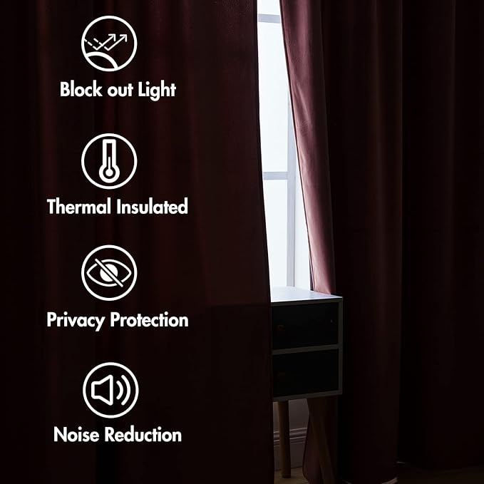 MIULEE Velvet Curtains 90 inches 2 Panels - Image 5