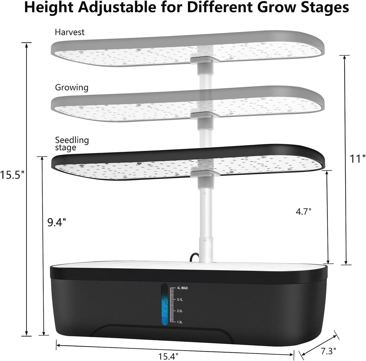 Hydroponics Growing System Kit 12 Pods Indoor Herb Garden with Grow Light