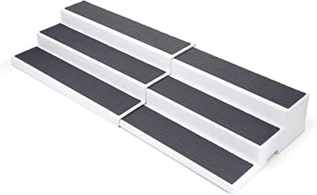 Copco 3-Tier Spice Rack Organizer for Cabinet - 15 Inch Non-Skid Pantry Organizer and Storage Shelf for Spices, Canned Goods, Seasonings - White and Gray Kitchen Cabinet Organizer