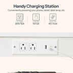 HOOBRO Side Table with Charging Station, Small End Table for Small Space